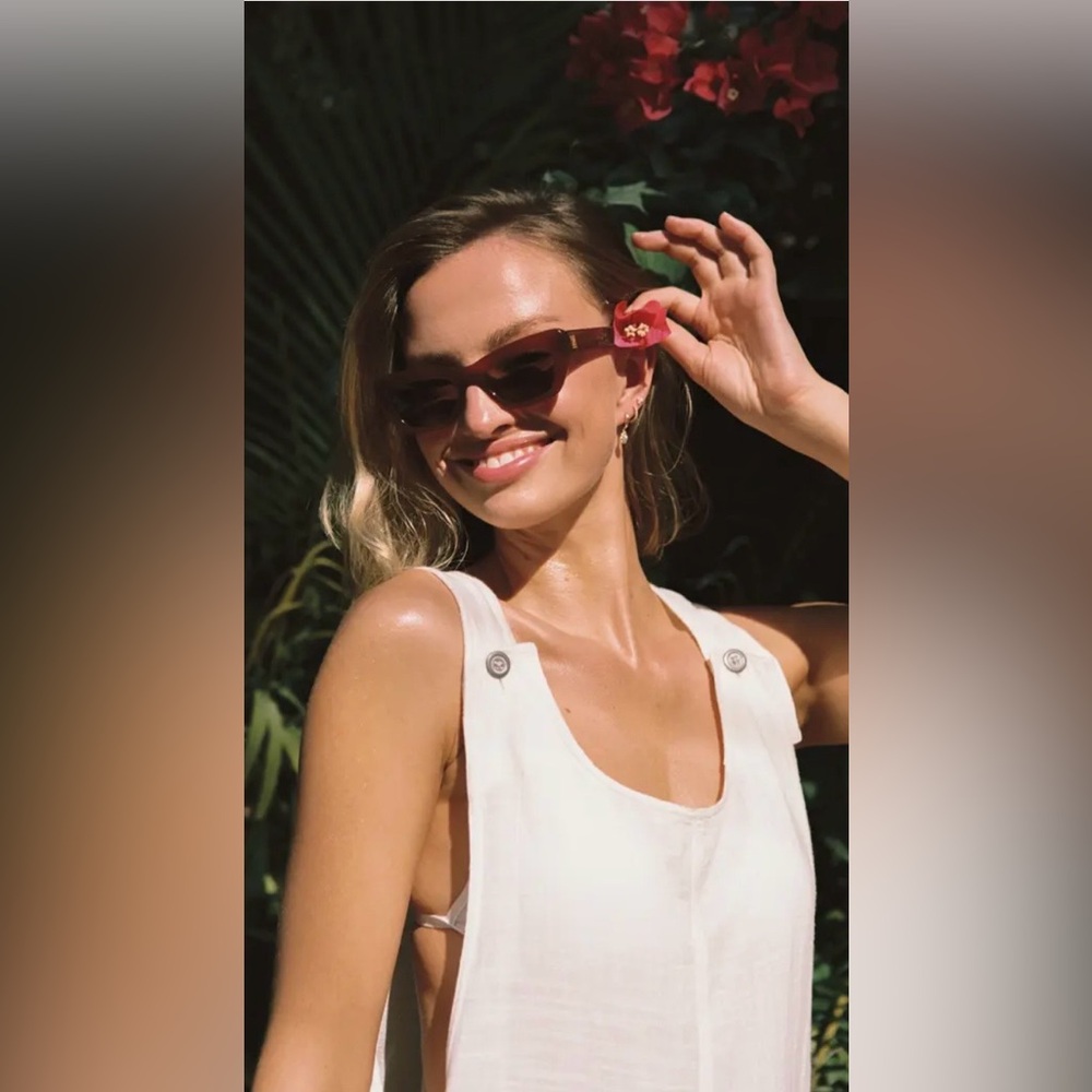 LSPACE NEW freya 100% cotton cover-up jumpsuit -cream -medium - Picture 3 of 4